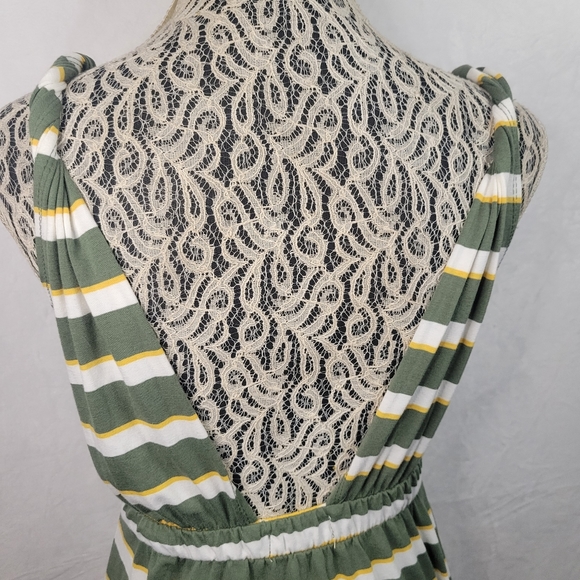 NWT Green & White Striped Maxi Dress - Picture 5 of 8